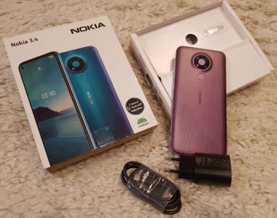 Лот: 20748412. Фото: 1. Nokia 3.4 Новый 3/64 фиолетовый... Смартфоны