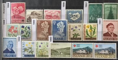 Лот: 17486620. Фото: 1. Подборка марок Исландии (2 скана... Марки