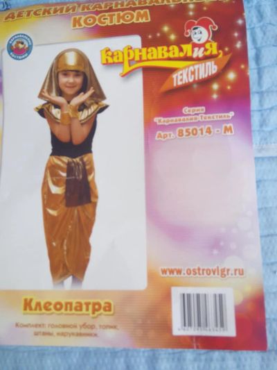 Лот: 7254912. Фото: 1. Костюм новогодний -клеопатра. Детские карнавальные, праздничные костюмы