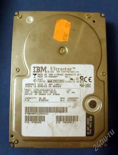Лот: 1347085. Фото: 1. Жесткий диск IBM Ultrastar IC35L036UWD210-0... Жёсткие диски (HDD)