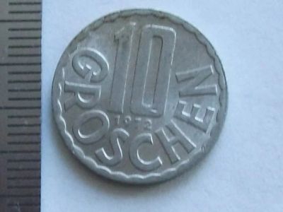 Лот: 7723988. Фото: 1. Монета 10 грош Австрия 1972 герб... Германия и Австрия