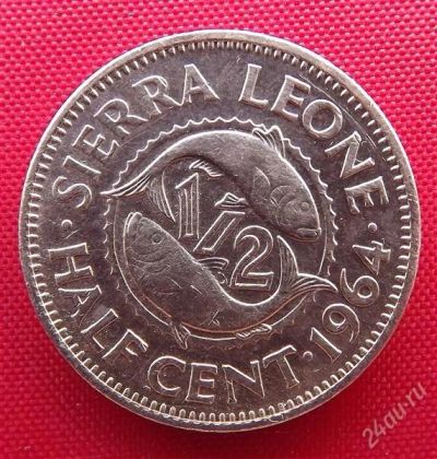 Лот: 2579742. Фото: 1. (№2304-2/LF) 1/2 цента 1964 (Сьерра-Леоне... Африка