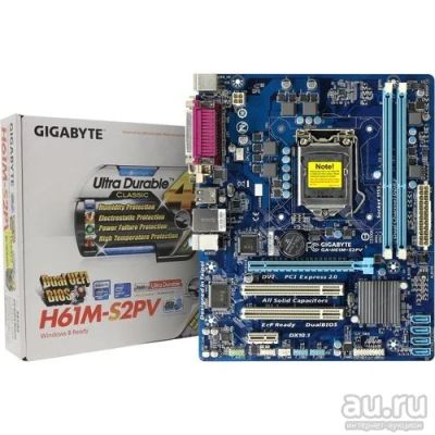 Лот: 16617136. Фото: 1. Gigabyte GA-H61M-S2PV | VGA... Материнские платы