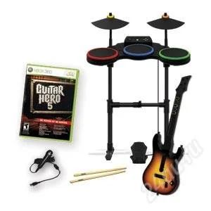 Лот: 785786. Фото: 1. комлект Guitar Hero (гитара+барабаны... Аксессуары для игровых приставок, консолей, геймпады