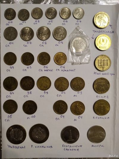 Лот: 16664196. Фото: 1. Монеты 35 штук разные. Россия после 1991 года