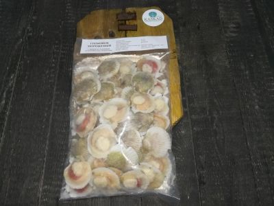 Лот: 10425750. Фото: 1. гребешок на створке с икрой. Икра, рыба, морепродукты