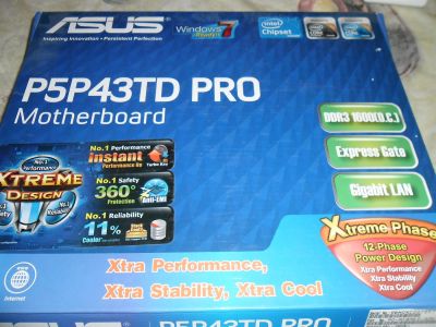 Лот: 3537565. Фото: 1. ASUS P5P43TD Pro/ Core 2 Duo E7500... Материнские платы
