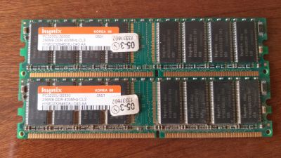 Лот: 19937024. Фото: 1. Hynix ddr2 2x256mb pc3200 400mhz... Оперативная память