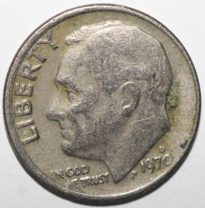Лот: 11602077. Фото: 1. 1 дайм (10 центов) 1970 год. США... Америка
