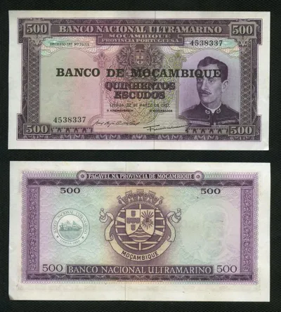 Лот: 25883773. Фото: 1. Мозамбик 500 эскудо 1967 год пресс. Америка