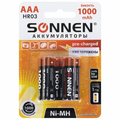 Лот: 24502230. Фото: 1. Аккумуляторы Sonnen ААA (HR03... Батарейки, аккумуляторы, элементы питания