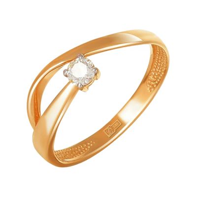 Лот: 23857871. Фото: 1. Кольцо TALANT из золота с бриллиантом. Кольца, перстни