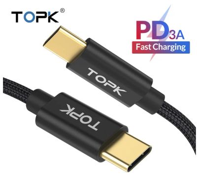 Лот: 14424927. Фото: 1. Кабель usb type C TOPK AN80. поддерживает... Дата-кабели, переходники
