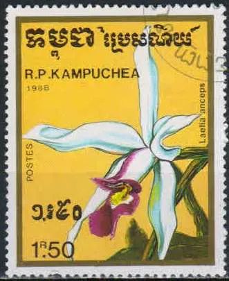 Лот: 21383125. Фото: 1. 1988. Камбоджа. Орхидеи. н.с... Марки