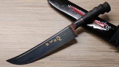 Лот: 15229981. Фото: 1. Пчак, узбекский нож. Рог сайгака... Столовые приборы, ножи