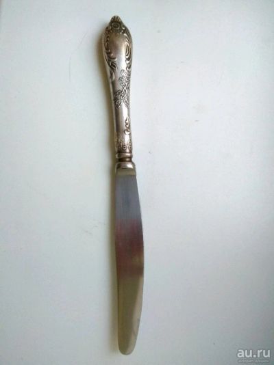 Лот: 10527942. Фото: 1. Нож столовый из мельхиора. Столовые приборы, ножи