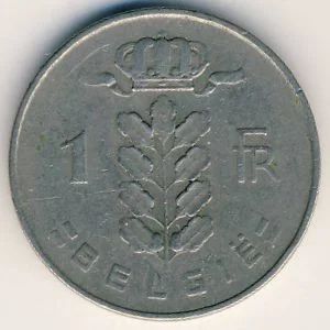 Лот: 8718436. Фото: 1. Бельгия 1 франк 1951 год. Голова... Европа