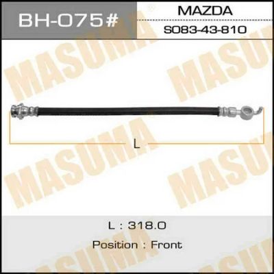 Лот: 18590450. Фото: 1. Шланг тормозной masuma mz- front... Тормозная система