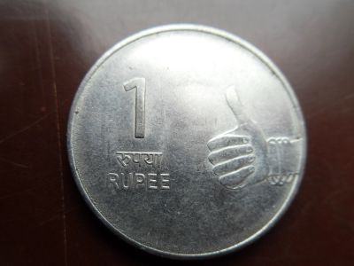 Лот: 16748065. Фото: 1. Индия 1 рупия 2008 Без отметки... Азия