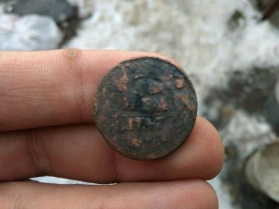 Лот: 12611335. Фото: 1. Деньга 1747. Россия до 1917 года