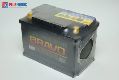 Лот: 9220283. Фото: 1. Аккумулятор Bravo 74 а\ч прямая... Аккумуляторы