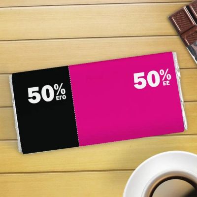 Лот: 5299492. Фото: 1. Шоколадная плитка "50% его/ 50... Шоколад, конфеты