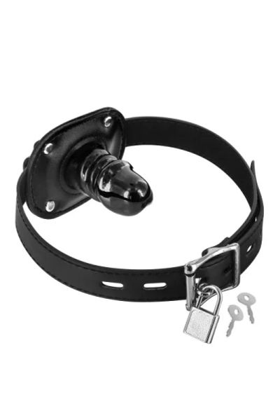Лот: 22056710. Фото: 1. Черный кляп с замком Fetish Tentation. Другое (интимные товары)