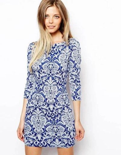 Лот: 8362008. Фото: 1. Платье Asos размер 42-44 синие... Платья