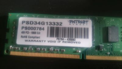 Лот: 7044206. Фото: 1. Patriot 4Гб DDR3. Оперативная память