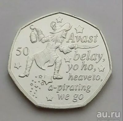 Лот: 18439551. Фото: 1. остров Мэн 50 пенсов 2019 Питер... Великобритания и острова