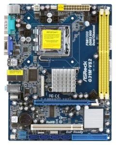 Лот: 3641028. Фото: 1. asrock g31m-vs2. Материнские платы
