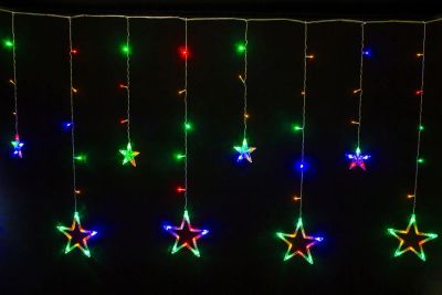 Лот: 16903338. Фото: 1. Бахрома звезды 138 LED 2,5Х0,95Х0... Гирлянды, шарики, новогодние аксессуары