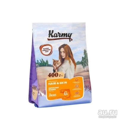 Лот: 13232977. Фото: 1. Корм для кошки Karmy Hair&Skin... Корма