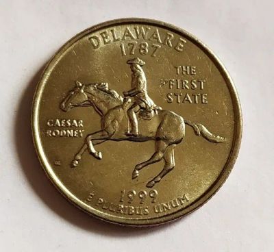 Лот: 25375504. Фото: 1. США 25 центов 1999 Штат Делавэр... Америка