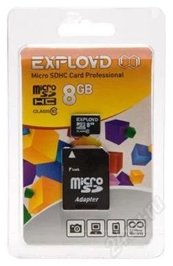 Лот: 2967014. Фото: 1. 8Gb Карта памяти MicroSDHC Exployd... Карты памяти
