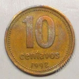 Лот: 1577129. Фото: 1. Аргентина. 10 сентаво 1992г... Америка