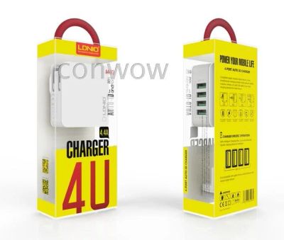 Лот: 10580149. Фото: 1. зарядка LDNIO 4USB 4.4A. Зарядные устройства, блоки питания, адаптеры сетевые для смартфонов
