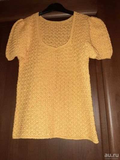 Лот: 16882123. Фото: 1. желтая вязаная женская футболка. Готовые изделия