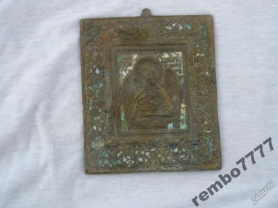 Лот: 5818460. Фото: 1. икона.бронза .эмаль.12см.религия. Скульптуры
