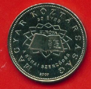 Лот: 8766564. Фото: 1. Венгрия 50 форинтов 2007 Евродоговор... Европа
