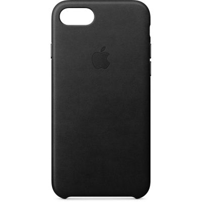 Лот: 14321960. Фото: 1. Кожаный чехол iPhone 7/8 black. Чехлы, бамперы