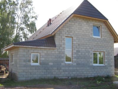 Лот: 8665000. Фото: 1. Дом из блоков 10*10 с мансардным... Срубы, бани, дома