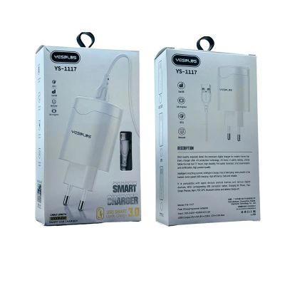 Лот: 22143786. Фото: 1. СЗУ YESPLUS YS-1117 1*USB-A QC3... Зарядные устройства, блоки питания, адаптеры сетевые для смартфонов
