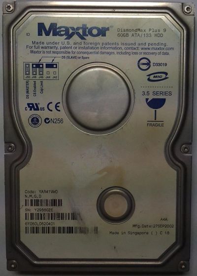 Лот: 3812731. Фото: 1. HDD / Maxtor / Model: 6Y060L0... Жёсткие диски (HDD)