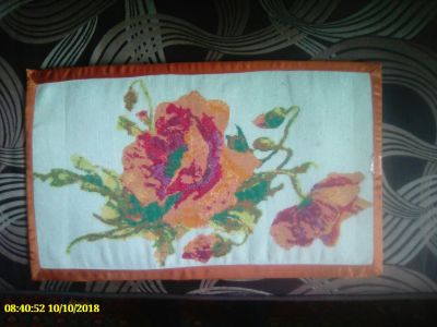 Лот: 12307895. Фото: 1. Картина вышивка "Роза". Картины, рисунки