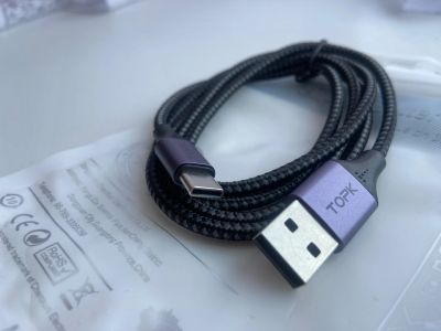Лот: 23355946. Фото: 1. Зарядный кабель TOPK Type-C 3А... Дата-кабели, переходники