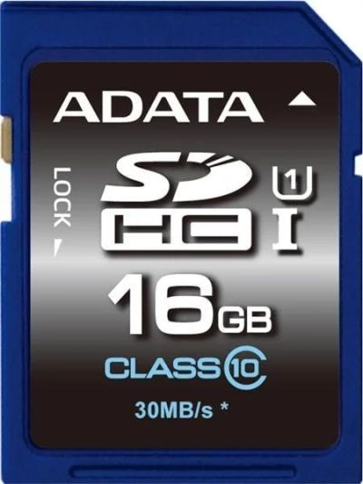 Лот: 3210957. Фото: 1. Карта памяти SD HC 16 GB Adata... Карты памяти