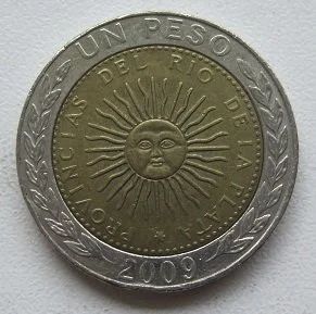 Лот: 13988589. Фото: 1. Аргентина 1 песо 2009 (№). Америка