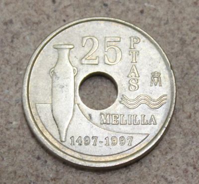 Лот: 23453539. Фото: 1. Монеты Европы. Испания 25 песет... Европа
