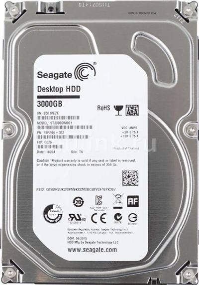 Лот: 19068755. Фото: 1. 3ТБ жесткий диск Seagate ST3000DM001... Жёсткие диски